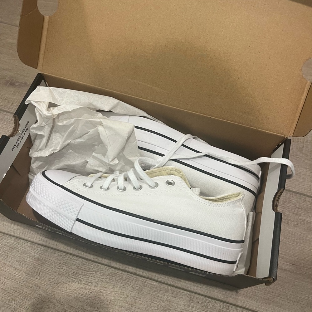 Converse White Platform Sneakers